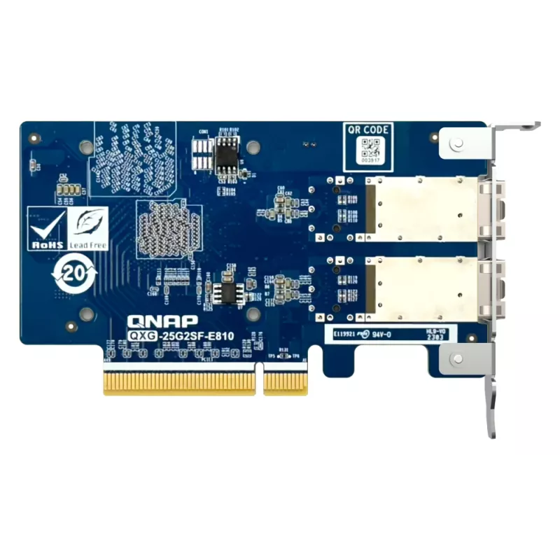 QNAP QXG-25G2SF-E810 tinklo plokštė, vidinė, šviesolaidė, 25000 Mbit/s