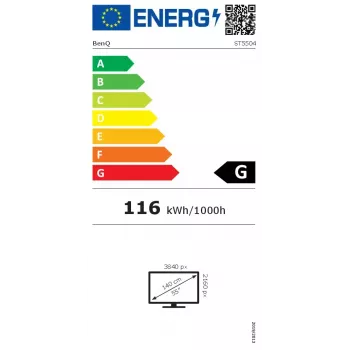 BenQ ST5504 skaitmeninės reklamos plokščias ekranas 139,7 cm (55 col.) LCD 350 cd/m² 4K Ultra HD juodas su įmontuotu procesoriumi Android 18/7