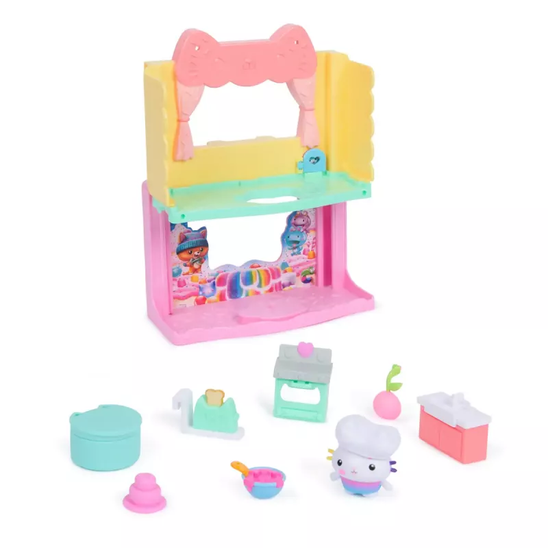 Žaislinė figūrėlė Gabby's Dollhouse Cakey's Sprinkle Cake-tastic Virtuvėlė, įvairiaspalvė