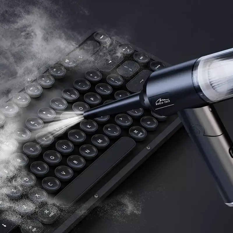 Mini pūstuvas MEDIA-TECH MT6538 2 IN 1 Jet Air Duster – belaidis nešiojamas valiklis, 2000 mAh, 65 W, 2500 l/min, 7000 Pa