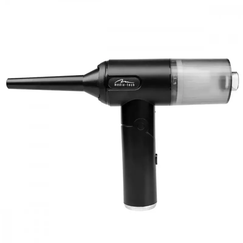 Mini pūstuvas MEDIA-TECH MT6538 2 IN 1 Jet Air Duster – belaidis nešiojamas valiklis, 2000 mAh, 65 W, 2500 l/min, 7000 Pa
