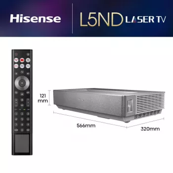 Hisense 120L5ND lazerinis projektorius itin trumpo atstumo 2700 ANSI liumenų DLP UHD 4K (3840x2160) juodas, sidabrinis 3D