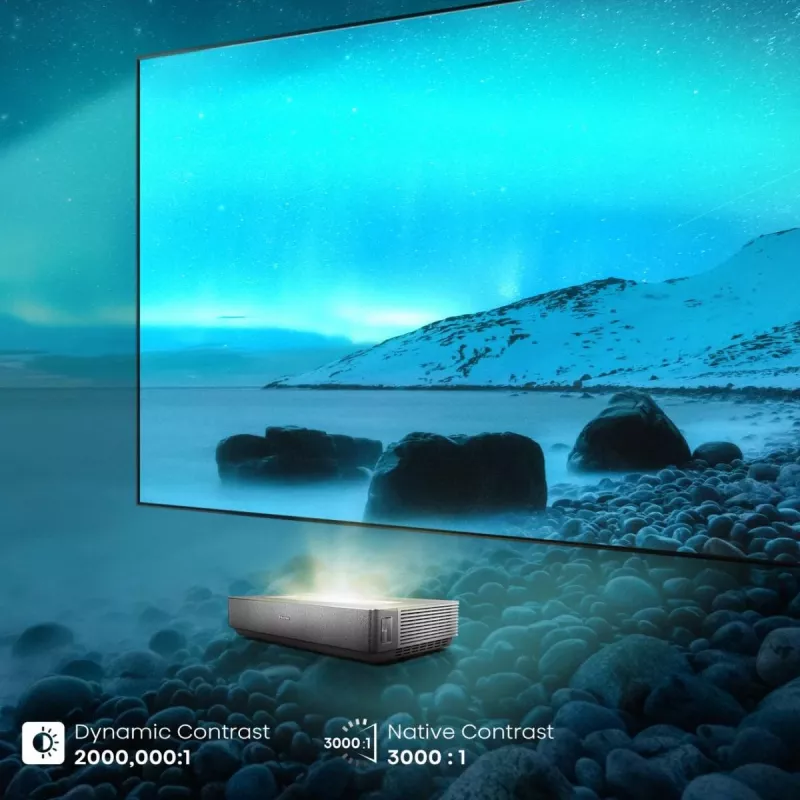 Hisense 120L5ND lazerinis projektorius itin trumpo atstumo 2700 ANSI liumenų DLP UHD 4K (3840x2160) juodas, sidabrinis 3D