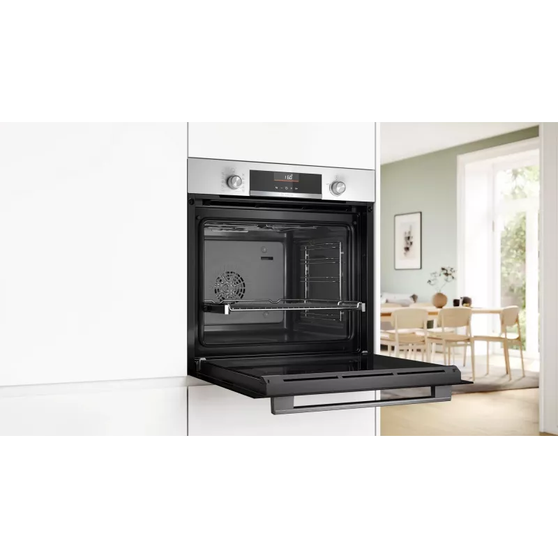 Įmontuojama elektrinė orkaitė Bosch Serie 6 HBG536EW4 – 71 L, 3400 W, balta, EasyClean, 10 automatinių programų