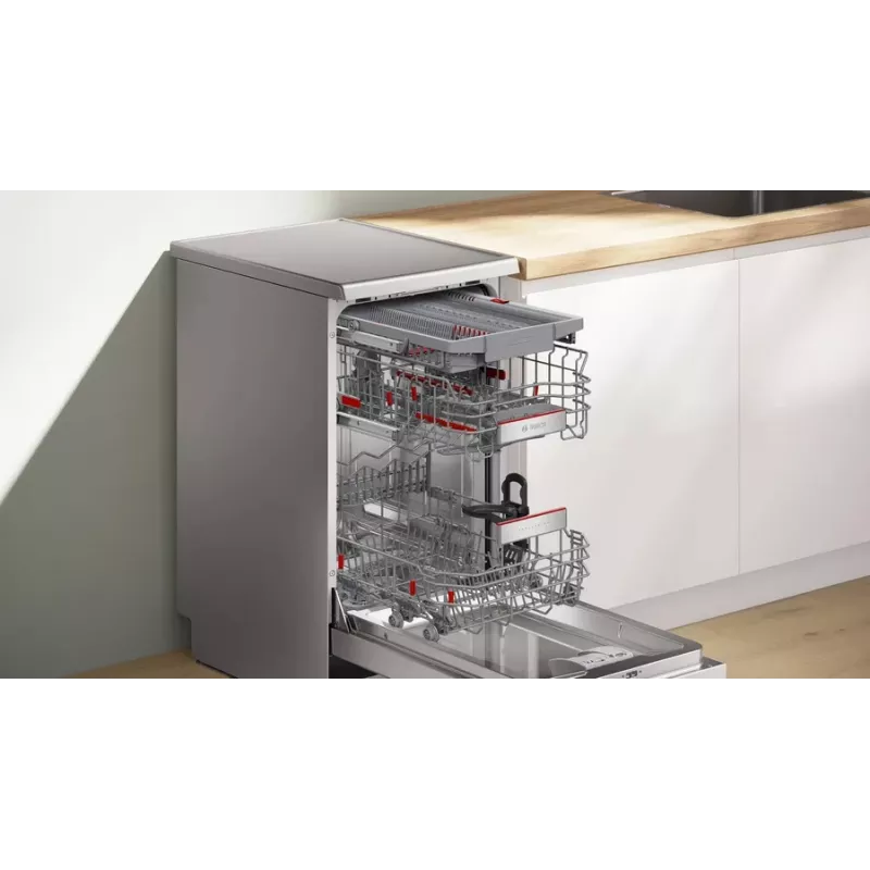 Laisvai pastatoma siaura indaplovė Bosch Serie 6 SPS6EMI21E — 45 cm, 10 komplektų, 8 programų, energijos klasė B
