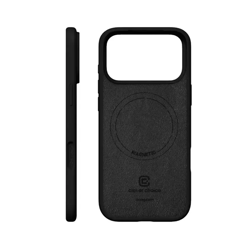 Crong Color Cover magnetinis dėklas su MagSafe, skirtas iPhone 17 Pro, juodos spalvos