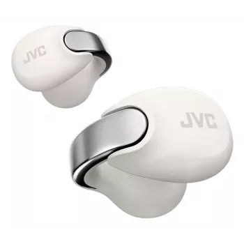 Ausinės JVC HA-NP1T belaidės TWS uždedamos ant ausies, pokalbiams/muzikai, USB Type-C, Bluetooth, sidabrinės, baltos