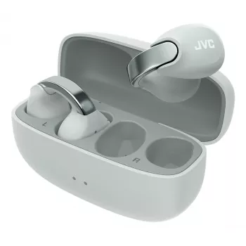 JVC HA-NP1T belaidės ausinės TWS užsegamos ant ausies, skambučiams/muzikai, USB Type-C, Bluetooth, pilka/sidabrinė
