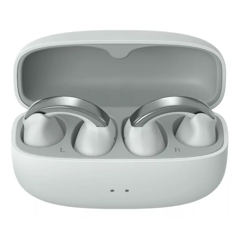 JVC HA-NP1T belaidės ausinės TWS užsegamos ant ausies, skambučiams/muzikai, USB Type-C, Bluetooth, pilka/sidabrinė