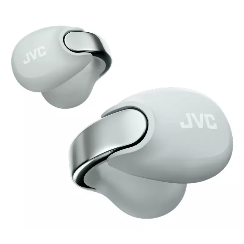 JVC HA-NP1T belaidės ausinės TWS užsegamos ant ausies, skambučiams/muzikai, USB Type-C, Bluetooth, pilka/sidabrinė