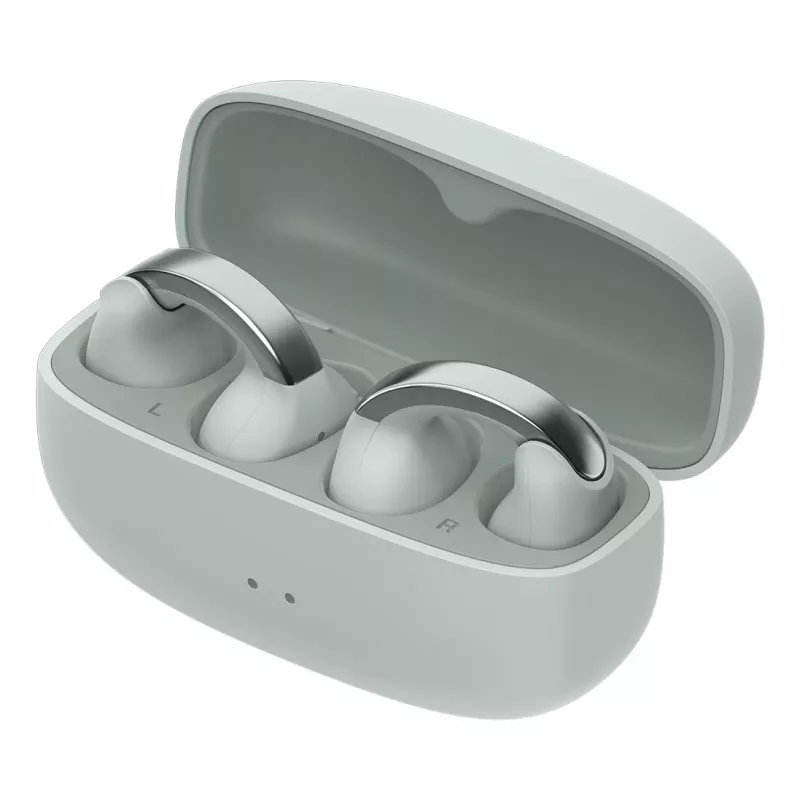 JVC HA-NP1T belaidės ausinės TWS užsegamos ant ausies, skambučiams/muzikai, USB Type-C, Bluetooth, pilka/sidabrinė
