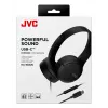 JVC HA-S33UC-BU laidinės ausinės ant ausų su USB-C, mikrofonu ir pulteliu, 1,2 m laidas, juodos spalvos