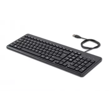 HP 150 Wired klaviatūra, pilno dydžio (100%), laidinė, USB, membraninė, QWERTY, juoda