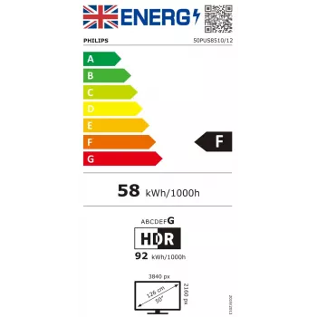 Philips 50PUS8510 127 cm (50 colių) 4K Ultra HD Smart TV QLED juodas
