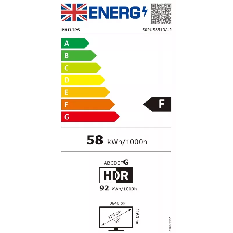 Philips 50PUS8510 127 cm (50 colių) 4K Ultra HD Smart TV QLED juodas