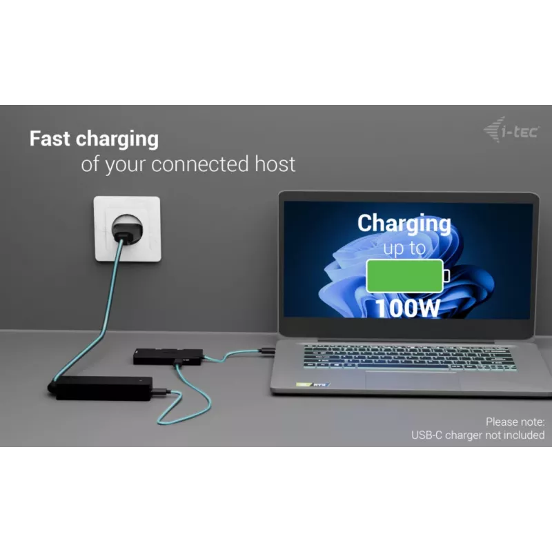 i-tec USB-C Triple 4K HDMI vaizdo adapteris, Power Delivery 100W