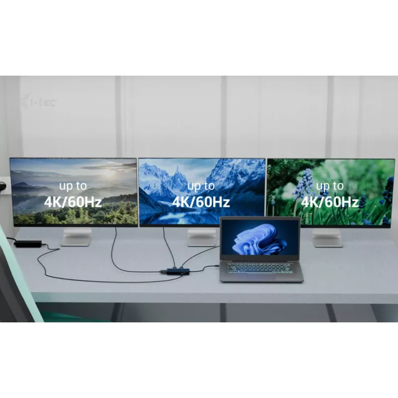 i-tec USB-C Triple 4K HDMI vaizdo adapteris, Power Delivery 100W