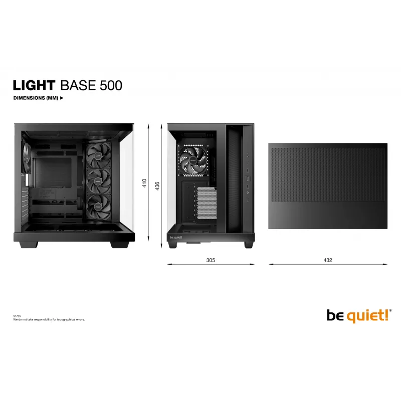 PC korpusas be quiet! Light Base 500 Midi Tower juodas