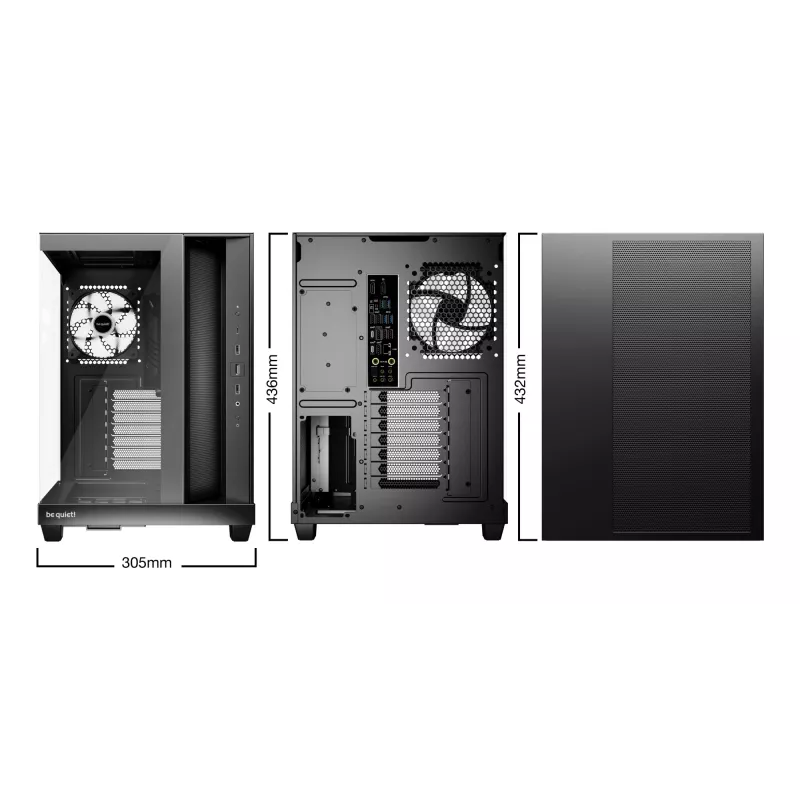 PC korpusas be quiet! Light Base 500 LX Black Midi Tower ATX 3x 120mm ventiliatoriai