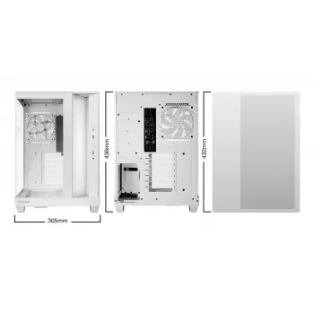 Korpusas be quiet Light Base 500 LX White Midi Tower ATX/PS2 PSU palaikymas 3x120 mm priekyje 1x120 mm gale palaiko 2.5/3.5 colio diskus 305×436×432 mm