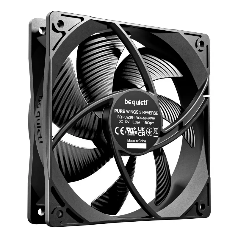 be quiet! Pure Wings 3 120mm PWM Reverse Triple-Pack – 3 vnt. juodo kompiuterio korpuso ventiliatoriaus rinkinys