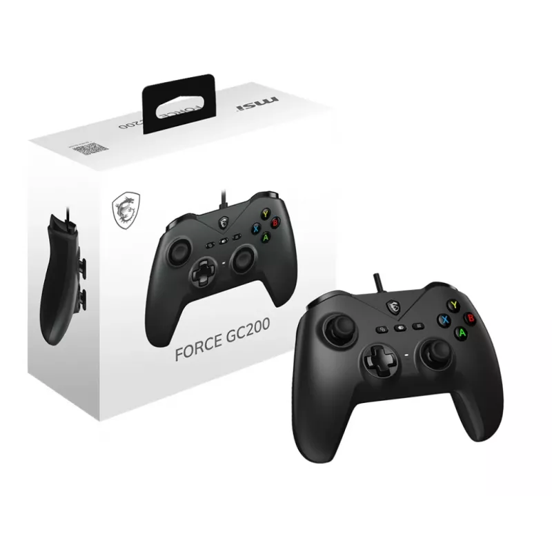 MSI FORCE GC200 žaidimų pultas juodas USB valdiklis analoginis / skaitmeninis Android, PC