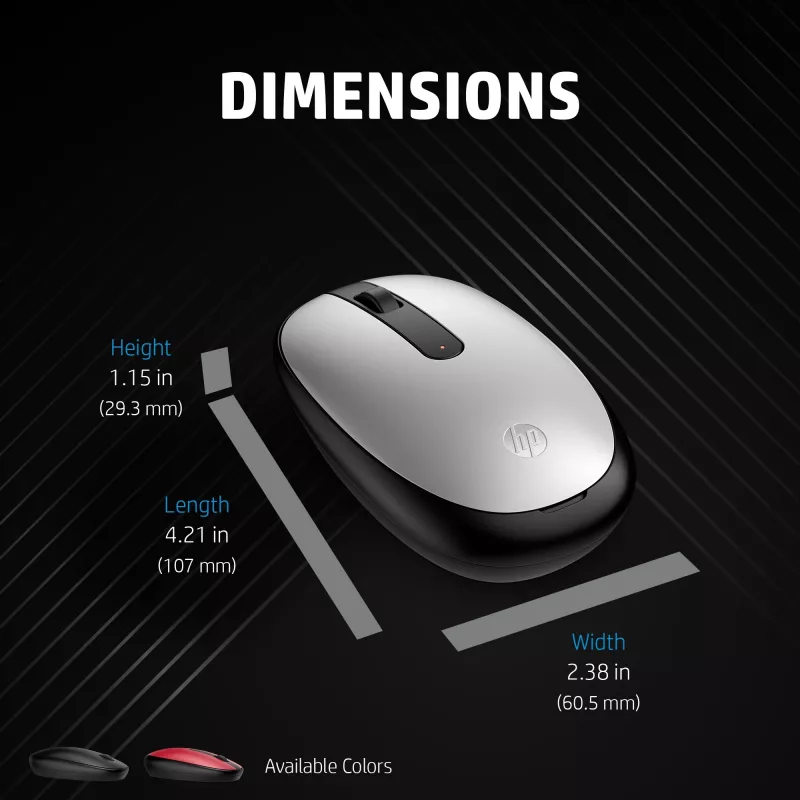 HP 240 Black Bluetooth pelė, ambidekstrinė, optinė, Bluetooth, 1600 DPI, juoda