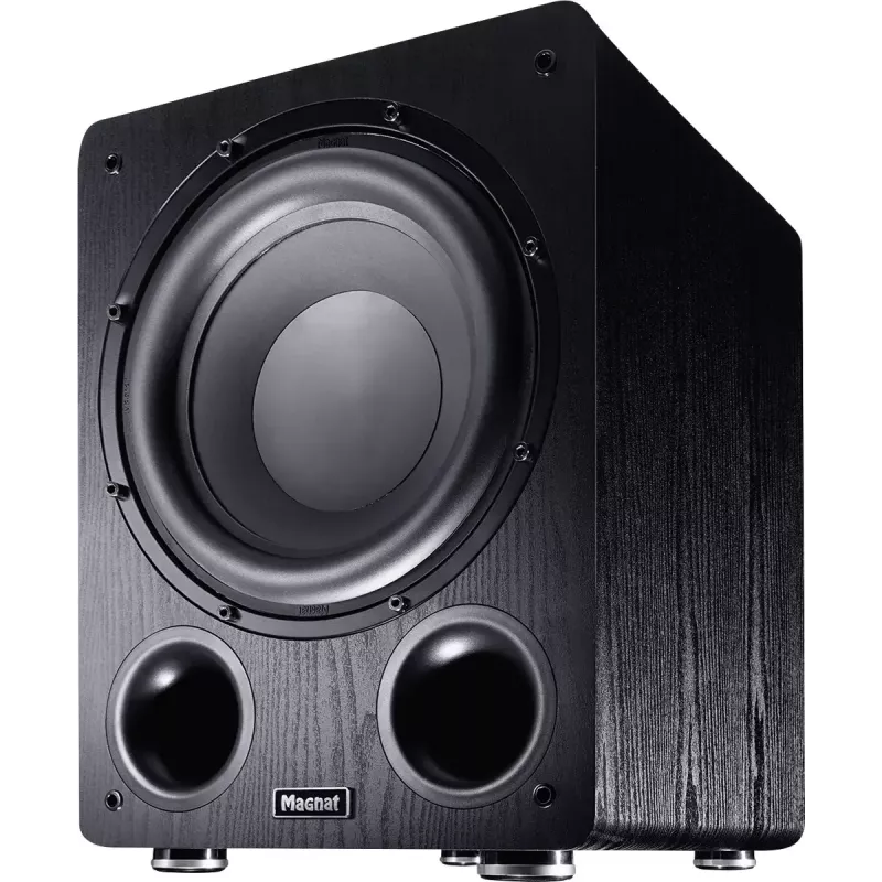 Aktyvus žemųjų dažnių garsiakalbis Magnat Alpha RS12 — 12 colių garsiakalbis, 120 W RMS, 20–200 Hz, D klasė, juodas