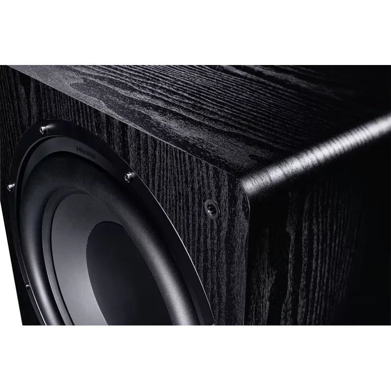 Aktyvus žemųjų dažnių garsiakalbis Magnat Alpha RS12 — 12 colių garsiakalbis, 120 W RMS, 20–200 Hz, D klasė, juodas
