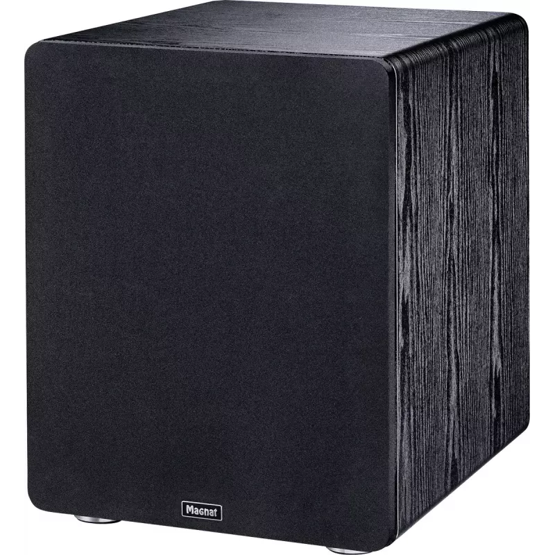 Aktyvus žemųjų dažnių garsiakalbis Magnat Alpha RS12 — 12 colių garsiakalbis, 120 W RMS, 20–200 Hz, D klasė, juodas
