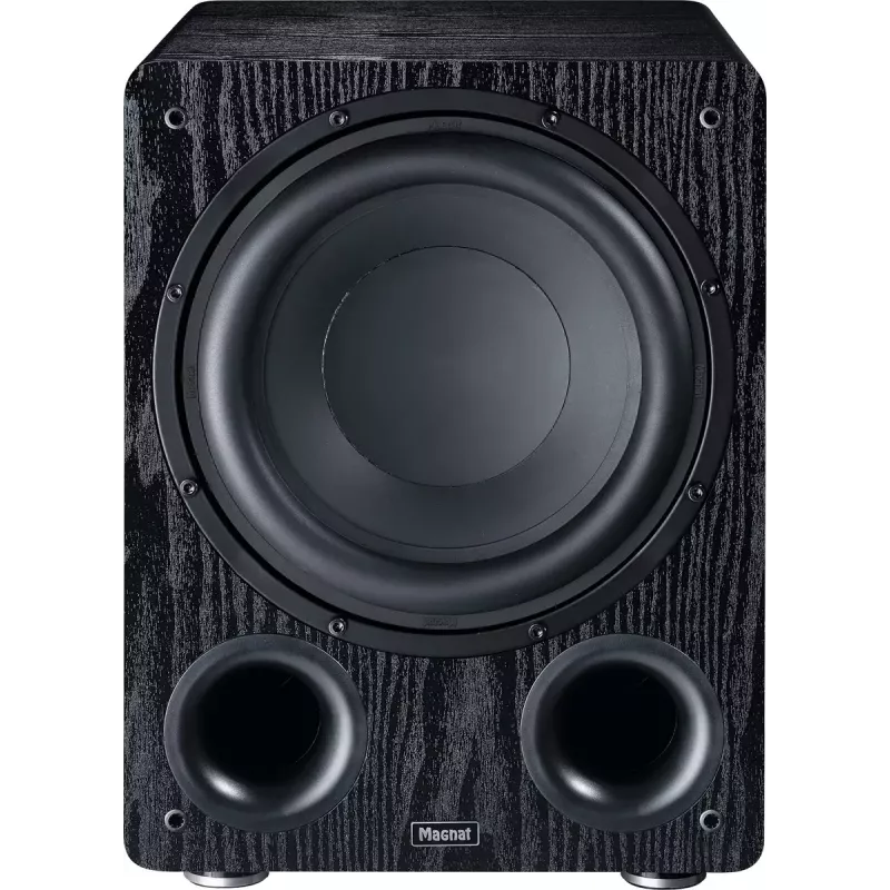 Aktyvus žemųjų dažnių garsiakalbis Magnat Alpha RS12 — 12 colių garsiakalbis, 120 W RMS, 20–200 Hz, D klasė, juodas