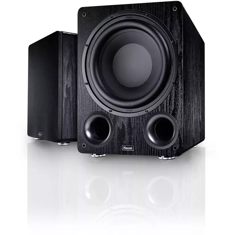Aktyvus žemųjų dažnių garsiakalbis Magnat Alpha RS12 — 12 colių garsiakalbis, 120 W RMS, 20–200 Hz, D klasė, juodas