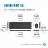 HP 330 belaidė klaviatūra ir pelė, pilno dydžio (100 %), RF belaidė, QWERTY, juoda, su pele