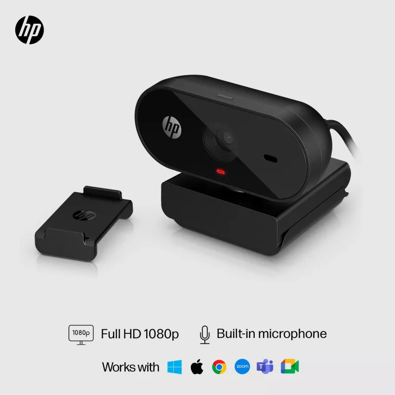 HP 320 FHD Webcam – internetinė kamera, 1920 x 1080 pikselių, Full HD, 30 kadrų/s, USB, juoda
