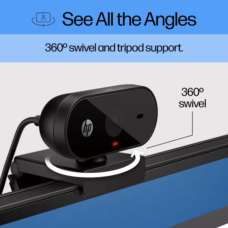 HP 320 FHD Webcam – internetinė kamera, 1920 x 1080 pikselių, Full HD, 30 kadrų/s, USB, juoda