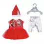 Kalėdinė suknelė lėlei ZAPF BABY born Xmas Dress 43 cm, tekstilė, įvairiaspalvė, sulankstoma, 3–12 metų