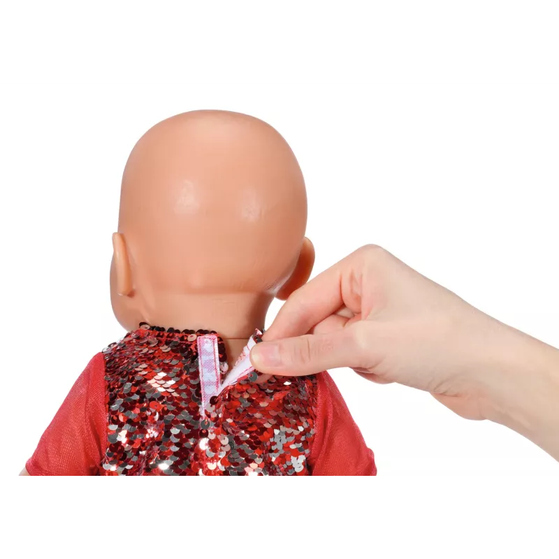 Kalėdinė suknelė lėlei ZAPF BABY born Xmas Dress 43 cm, tekstilė, įvairiaspalvė, sulankstoma, 3–12 metų