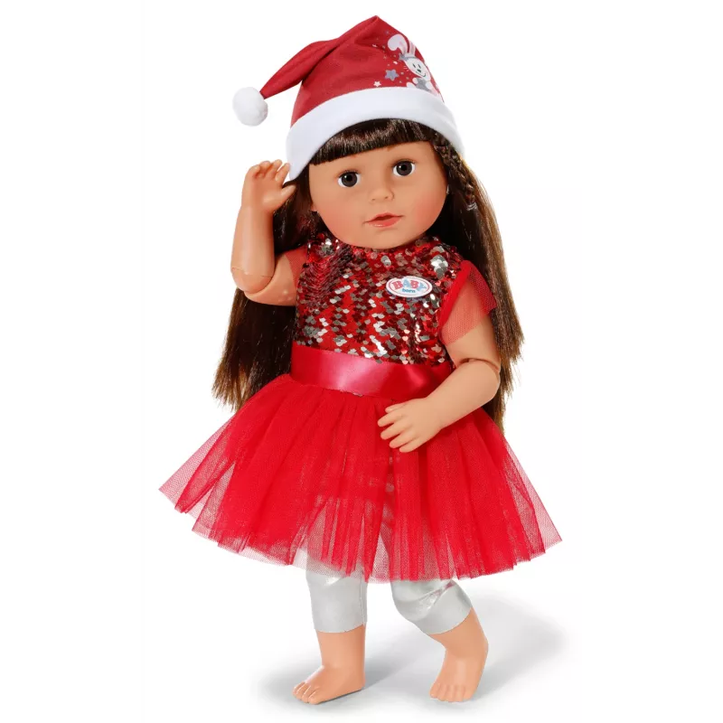 Kalėdinė suknelė lėlei ZAPF BABY born Xmas Dress 43 cm, tekstilė, įvairiaspalvė, sulankstoma, 3–12 metų