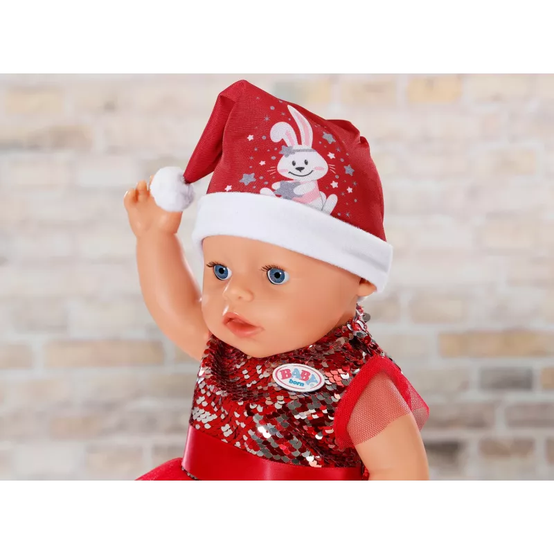 Kalėdinė suknelė lėlei ZAPF BABY born Xmas Dress 43 cm, tekstilė, įvairiaspalvė, sulankstoma, 3–12 metų