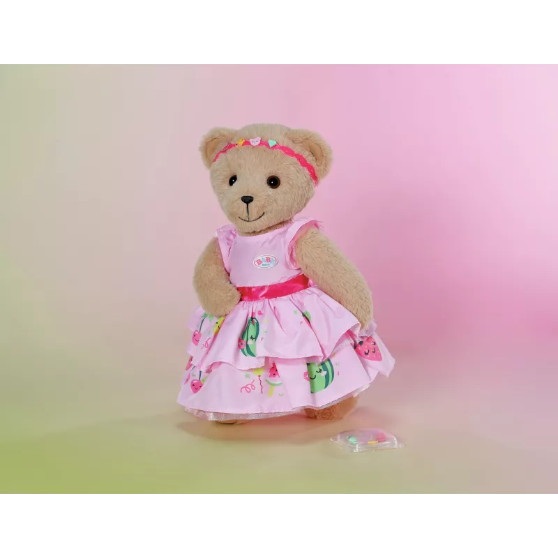Suknelė lėlei ZAPF BABY born su segtukais ir galvos juostele, 43 cm, įvairiaspalvė