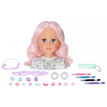 BABY born Styling Head Artist – makiažo ir šukuosenų galva lėlei