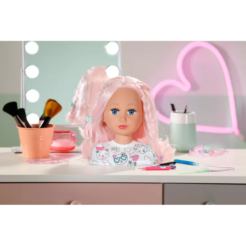 BABY born Styling Head Artist – makiažo ir šukuosenų galva lėlei