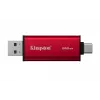 Išorinis SSD Kingston 512GB Dual USB-A/USB-C Nešiojamas, USB 3.2 Gen 2, Skaitymas 1050MB/s, Rašymas 950MB/s, Juodas/Raudonas