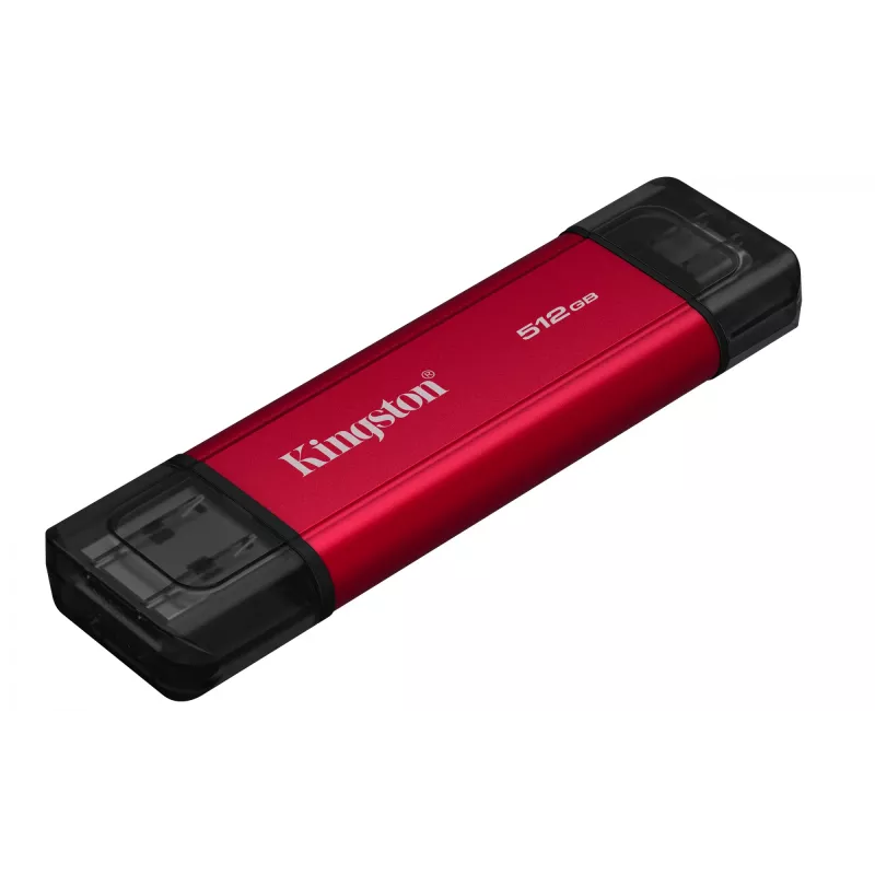 Išorinis SSD Kingston 512GB Dual USB-A/USB-C Nešiojamas, USB 3.2 Gen 2, Skaitymas 1050MB/s, Rašymas 950MB/s, Juodas/Raudonas