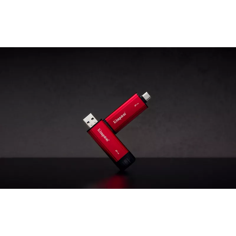 Išorinis SSD diskas Kingston 2TB Dual USB-A/USB-C, USB 3.2 Gen 2, Skaitymas 1050 MB/s, Rašymas 950 MB/s, Juodai/Raudonas