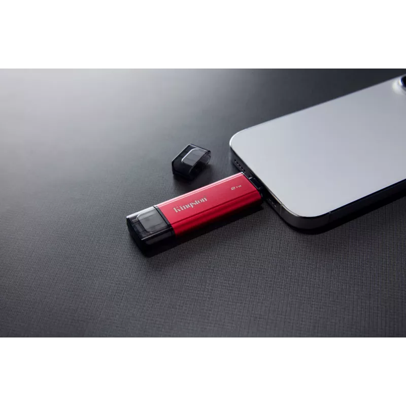 Išorinis SSD diskas Kingston 2TB Dual USB-A/USB-C, USB 3.2 Gen 2, Skaitymas 1050 MB/s, Rašymas 950 MB/s, Juodai/Raudonas