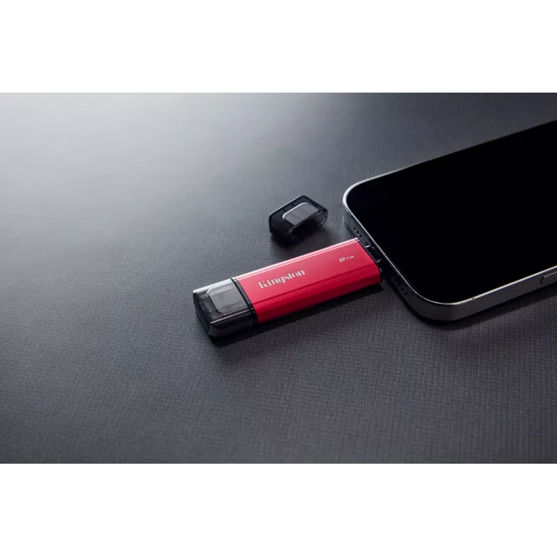 Išorinis SSD diskas Kingston 2TB Dual USB-A/USB-C, USB 3.2 Gen 2, Skaitymas 1050 MB/s, Rašymas 950 MB/s, Juodai/Raudonas