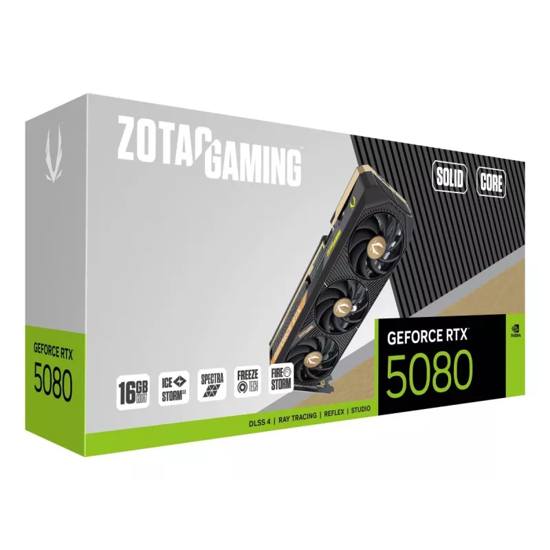 ZOTAC GeForce RTX 5080 SOLID CORE vaizdo plokštė – 16 GB GDDR7