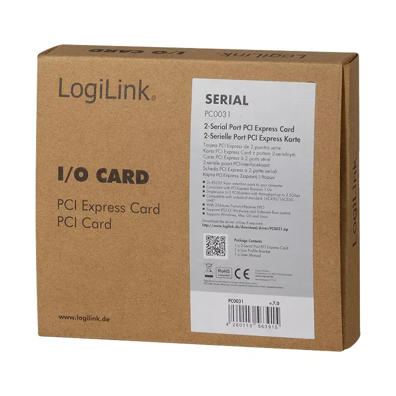 LOGILINK PC0031 PCIe sąsajos plokštė – laidinis ryšys, 1 Mbit/s