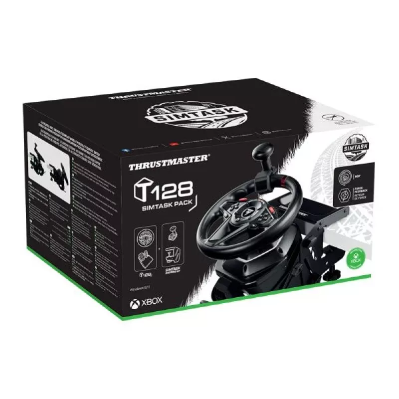 Thrustmaster T128 Black USB vairas su pedalais, skirta PC, Xbox One, Xbox Series S, Xbox Series X